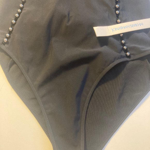 NWT JONATHAN SIMKHAI Plunging Neckline One Piece Swim in Black. Small - Picture 6 of 7